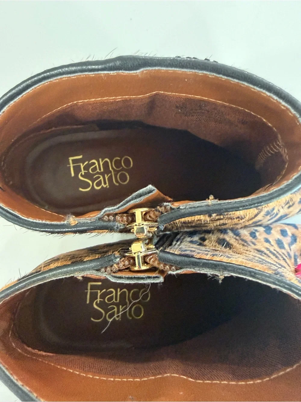 Franco Sarto Leopard-Print Pointed Ankle Booties